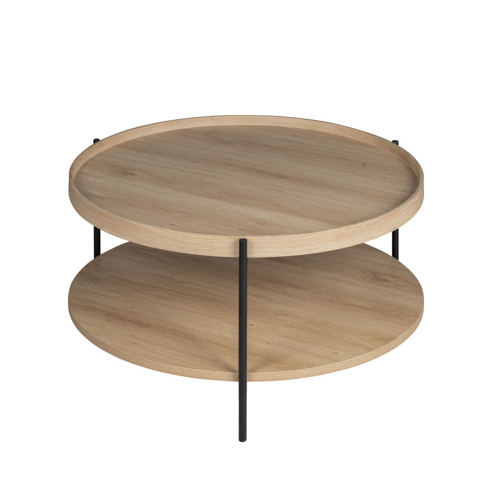 korro-mesa-baja-redonda-de-madera-y-metal-o80cm__Madera clara