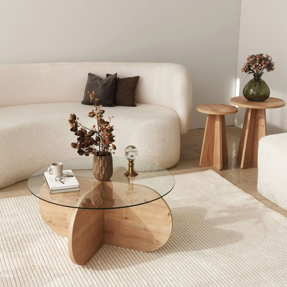 bully-mesa-de-centro-redonda-de-vidrio-templado-y-madera-o75cm__Madera clara