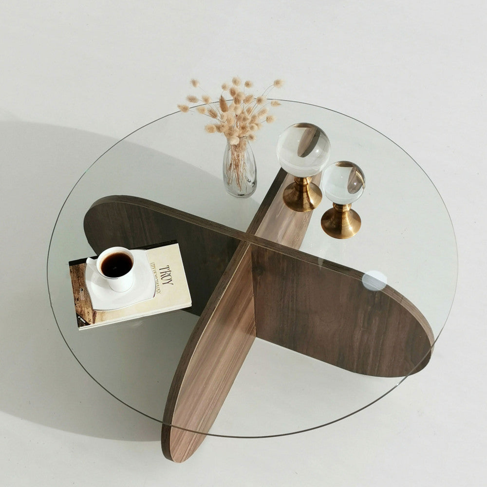 bully-mesa-de-centro-redonda-de-vidrio-templado-y-madera-o75cm__Madera oscura