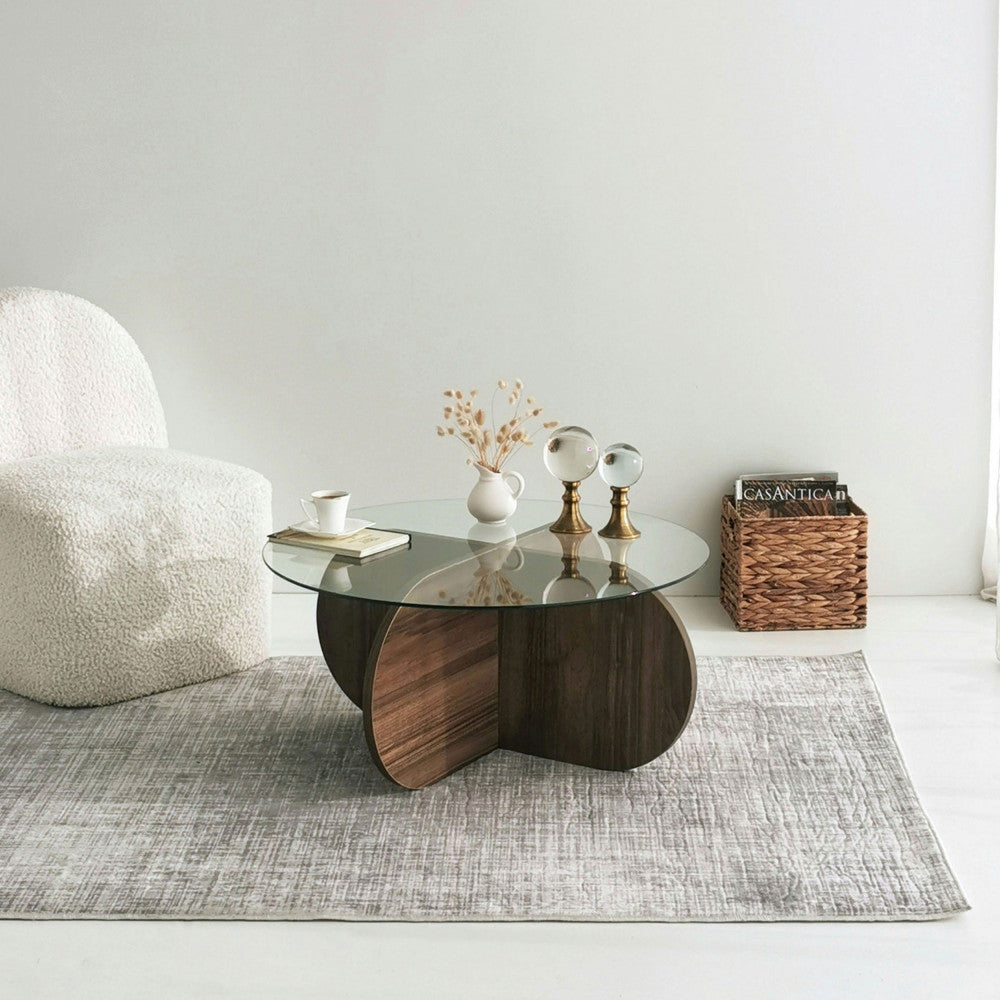 bully-mesa-de-centro-redonda-de-vidrio-templado-y-madera-o75cm__Madera oscura