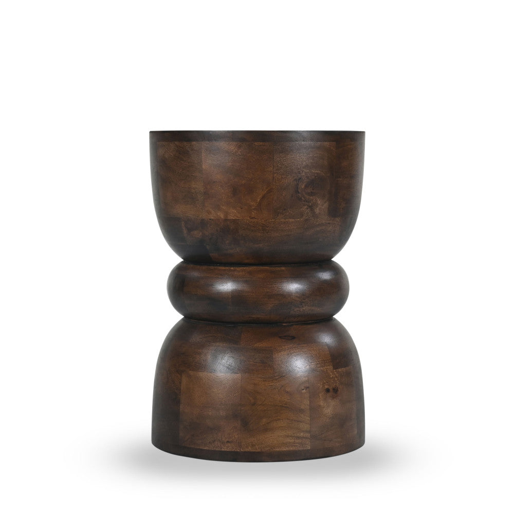pulau-mesa-auxiliar-de-madera-maciza-o33-5cm__Madera oscura Imagen