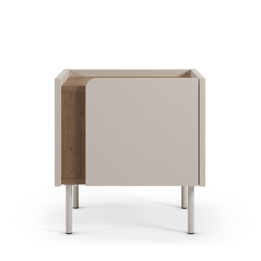 boxy-mesa-de-noche-con-1-puerta-de-madera-y-metal__Beige Imagen